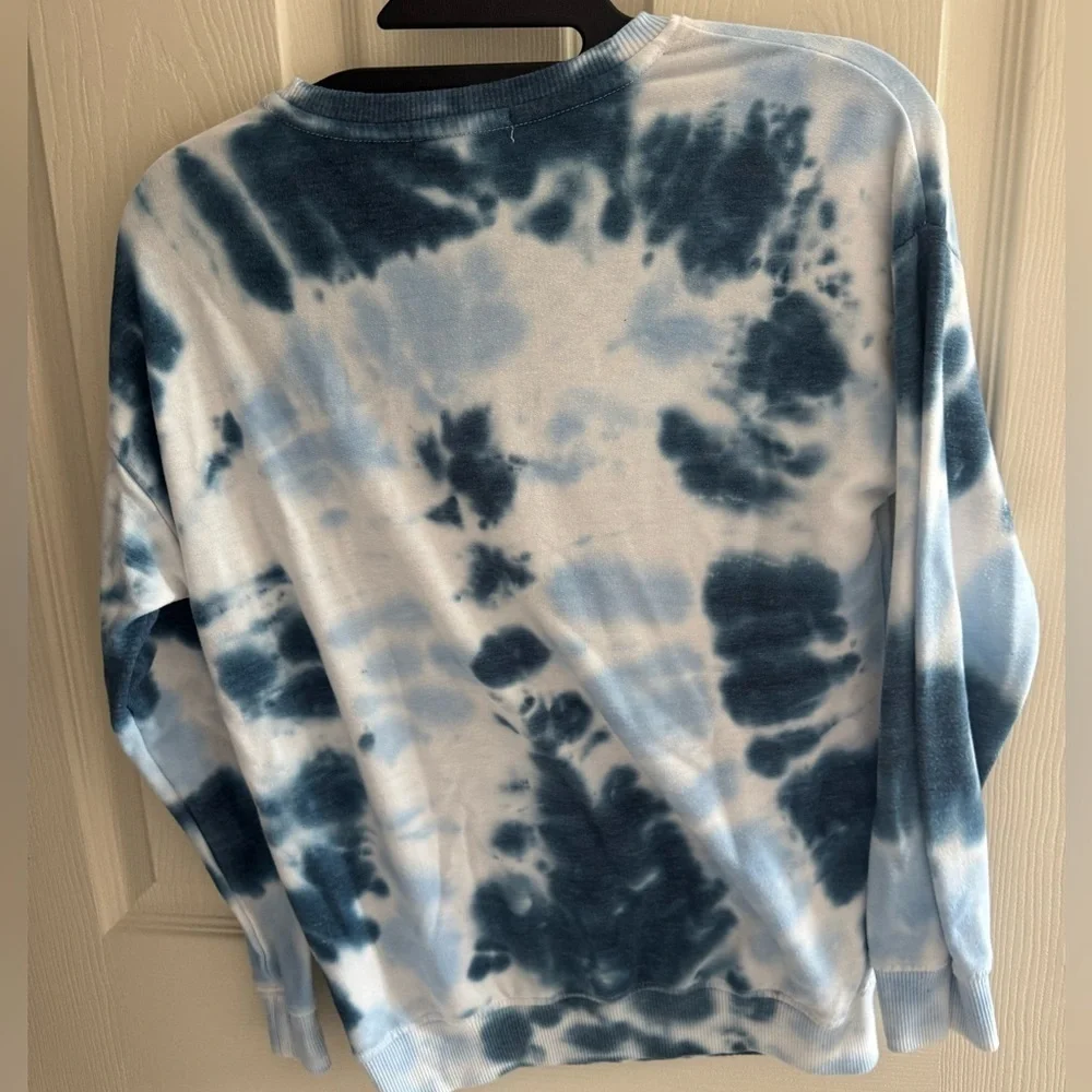 Heart Pattern Tie-Dye Kids Sweater - Teal
